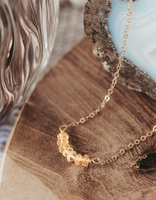 Load image into Gallery viewer, Yellow Citrine Beaded Bar Necklace by Salt and Sparkle

