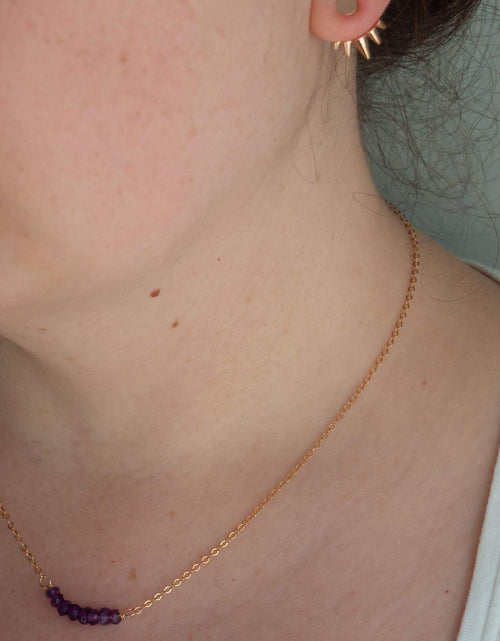 Load image into Gallery viewer, Yellow Citrine Beaded Bar Necklace by Salt and Sparkle
