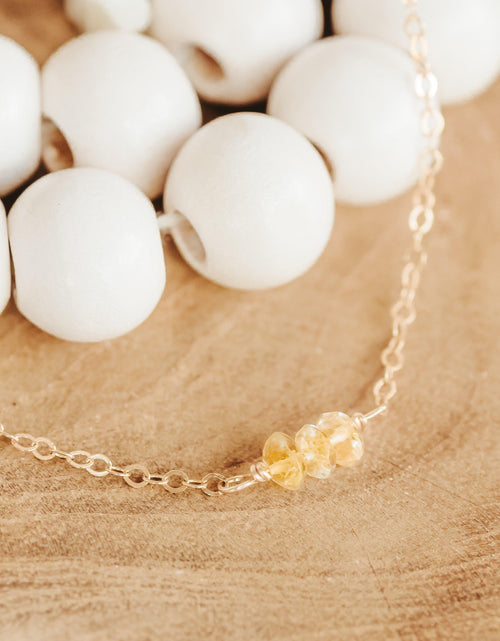 Load image into Gallery viewer, Yellow Citrine Beaded Bar Necklace by Salt and Sparkle
