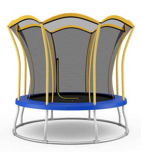 10 Feet Unique Flower Shape Trampoline with Galvanized Steel Frame-Yellow
