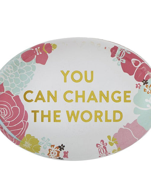 Load image into Gallery viewer, You Can Change The World Glass Paperweight by The Bullish Store
