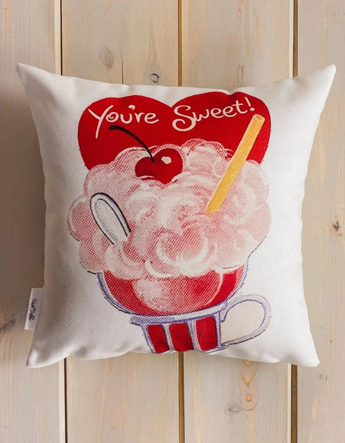 Load image into Gallery viewer, You're Sweet Valentines | Pillow Cover | Valentine card motifs | Throw Pillow | Valentines Day Gifts for Her | Valentines Day by UniikPillows
