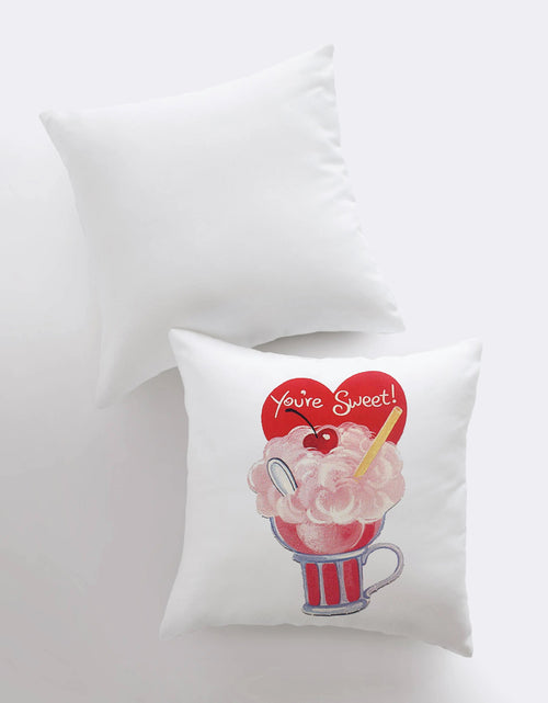 Load image into Gallery viewer, You're Sweet Valentines | Pillow Cover | Valentine card motifs | Throw Pillow | Valentines Day Gifts for Her | Valentines Day by UniikPillows
