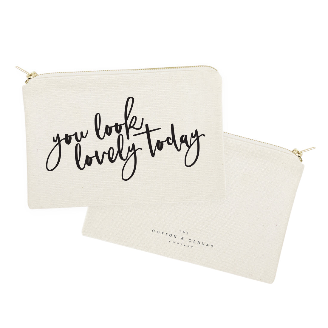 You Look Lovely Today Cotton Canvas Cosmetic Bag by The Cotton & Canvas Co.