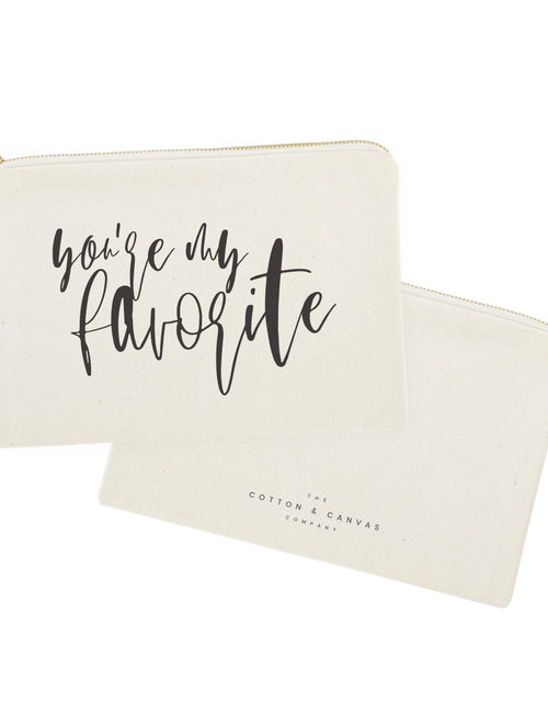 Load image into Gallery viewer, You're My Favorite Cotton Canvas Cosmetic Bag by The Cotton &amp; Canvas Co.
