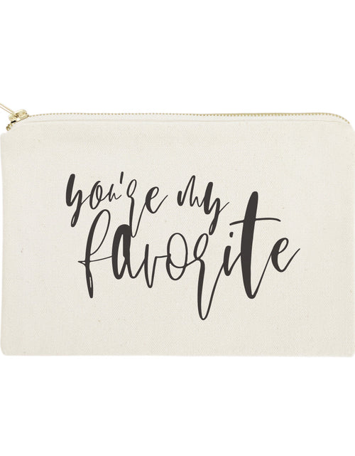 Load image into Gallery viewer, You're My Favorite Cotton Canvas Cosmetic Bag by The Cotton &amp; Canvas Co.
