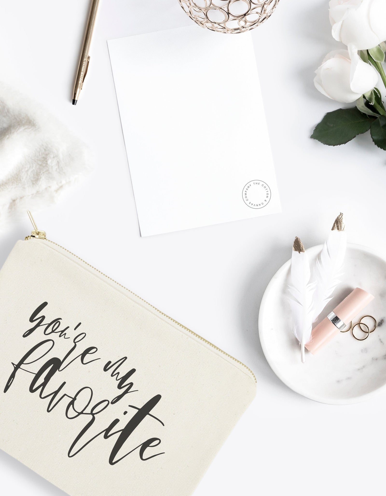 You're My Favorite Cotton Canvas Cosmetic Bag by The Cotton & Canvas Co.