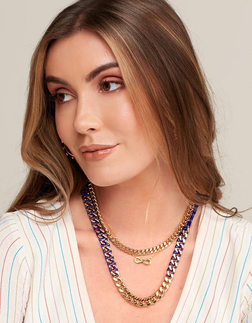 Load image into Gallery viewer, Touch Of Color Chain Collar Necklace by ZENZII
