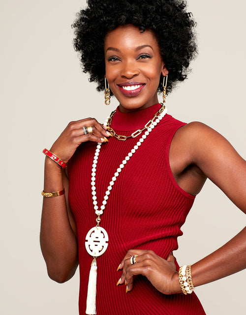 Load image into Gallery viewer, Nellie Tassel Pendant Necklace by ZENZII
