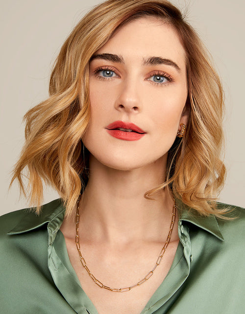Load image into Gallery viewer, Margot Paperclip Link Long Necklace by ZENZII
