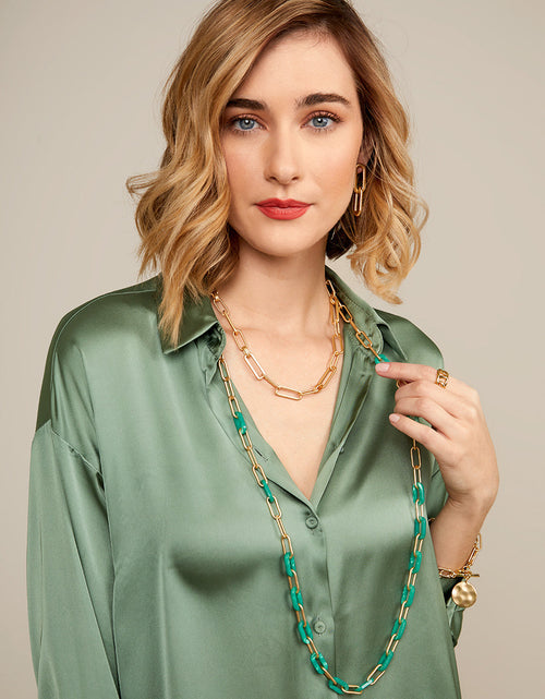 Load image into Gallery viewer, Lenna Long Links Necklace by ZENZII
