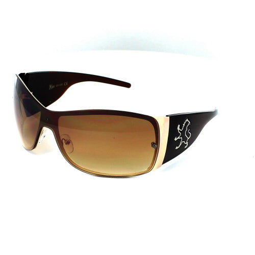 Load image into Gallery viewer, KHAN Sunglasses Shield 1028 - White - Brown
