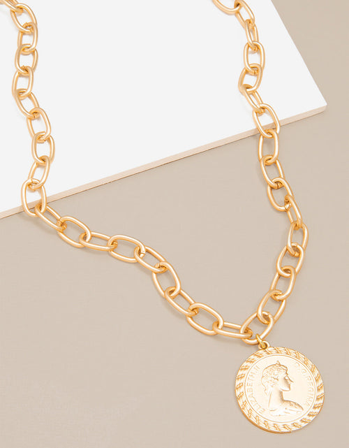 Load image into Gallery viewer, Coin Pendant And Chain Collar Necklace by ZENZII
