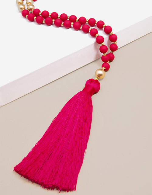 Load image into Gallery viewer, Faye Beaded Tassel Necklace by ZENZII
