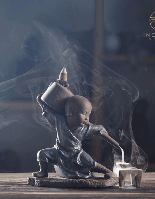 Load image into Gallery viewer, Zen Kung Fu Monk Incense Burner by incenseocean
