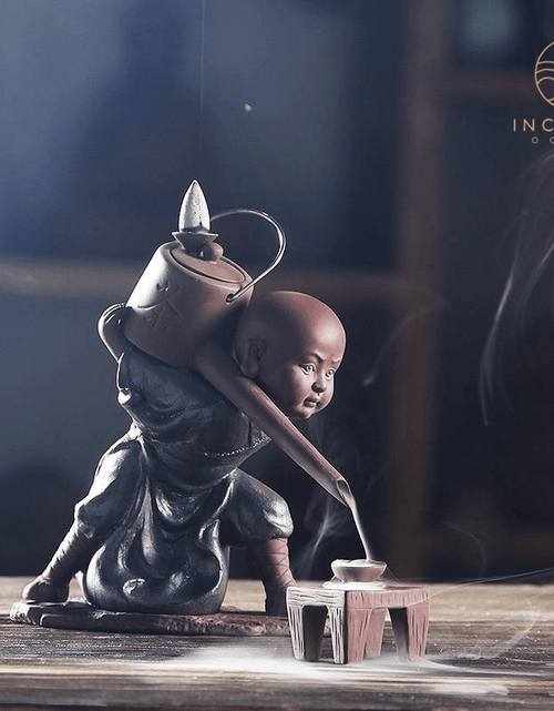Load image into Gallery viewer, Zen Kung Fu Monk Incense Burner by incenseocean
