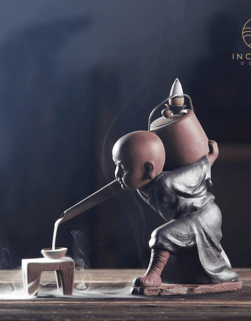 Load image into Gallery viewer, Zen Kung Fu Monk Incense Burner by incenseocean
