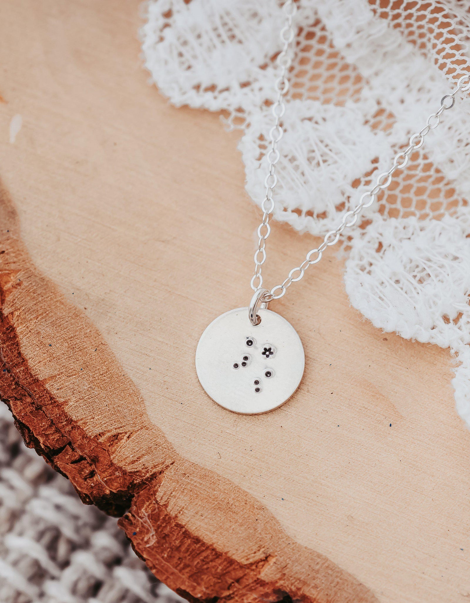 Zodiac Disc Necklace by Salt and Sparkle