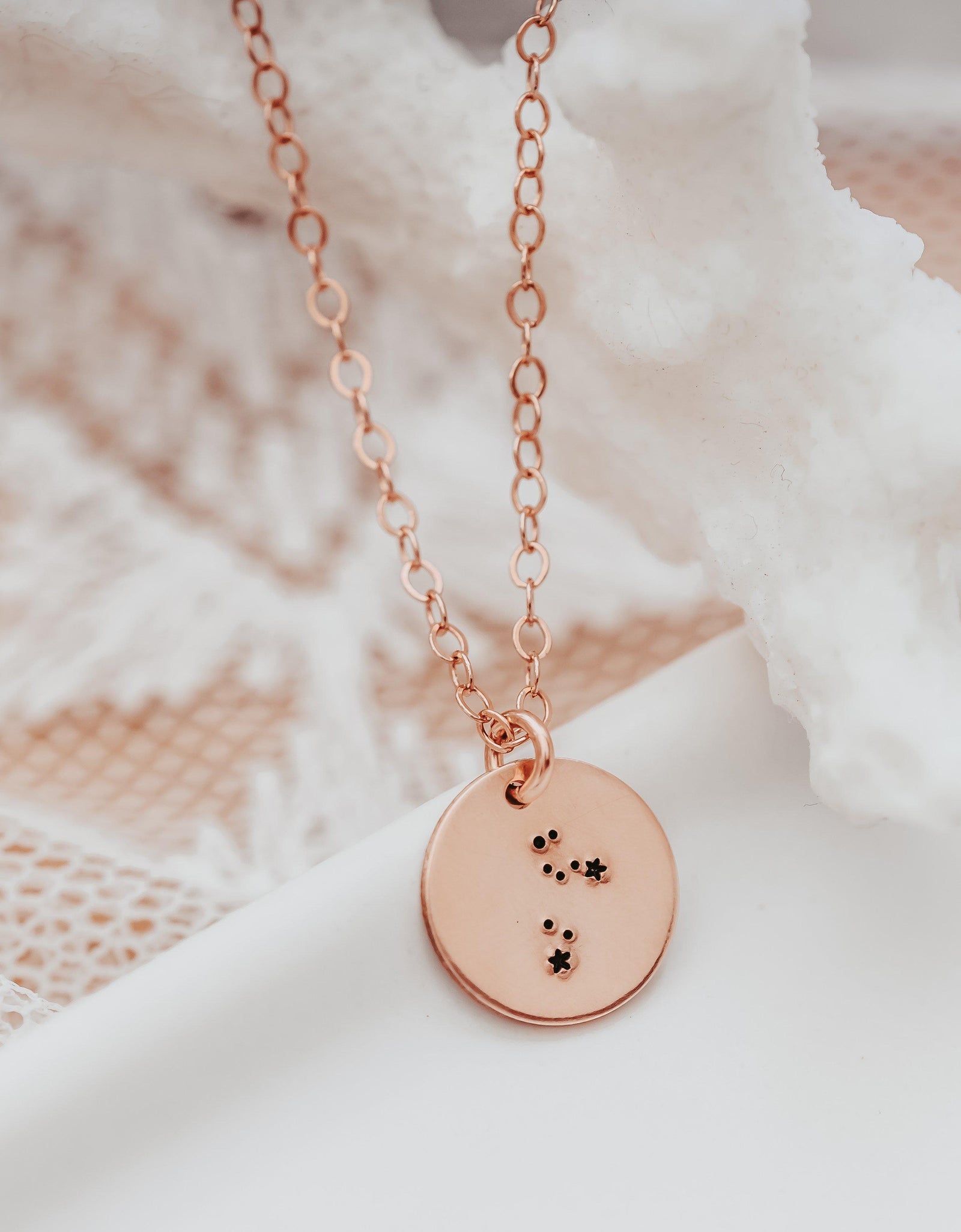 Zodiac Disc Necklace by Salt and Sparkle