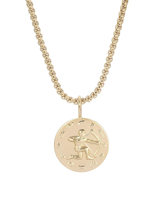 Load image into Gallery viewer, Zodiac Pendant &amp; Thin Box Chain Necklace by eklexic jewelry
