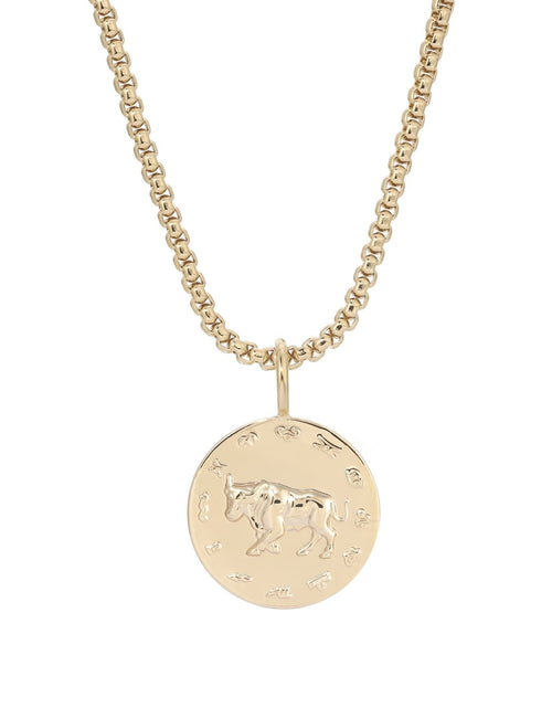 Load image into Gallery viewer, Zodiac Pendant &amp; Thin Box Chain Necklace by eklexic jewelry

