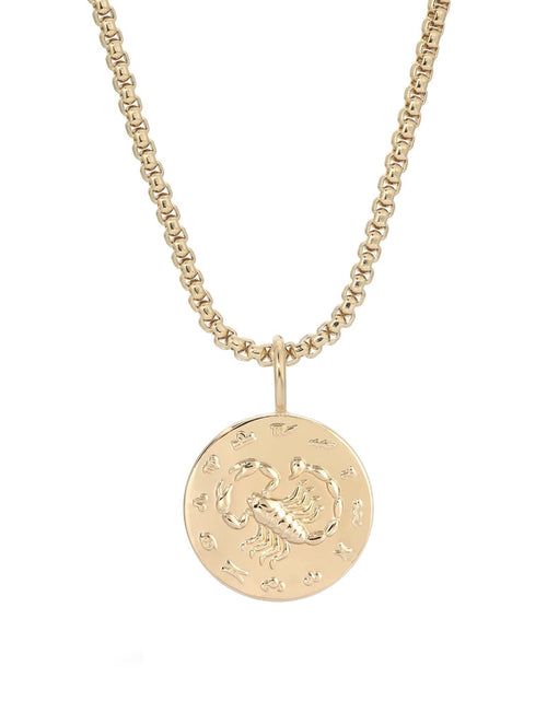 Load image into Gallery viewer, Zodiac Pendant &amp; Thin Box Chain Necklace by eklexic jewelry
