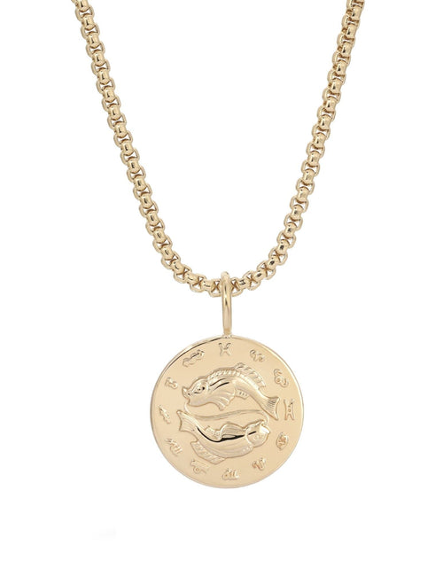Load image into Gallery viewer, Zodiac Pendant &amp; Thin Box Chain Necklace by eklexic jewelry

