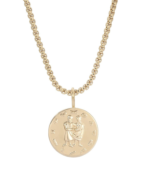 Load image into Gallery viewer, Zodiac Pendant &amp; Thin Box Chain Necklace by eklexic jewelry
