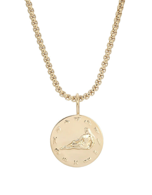 Load image into Gallery viewer, Zodiac Pendant &amp; Thin Box Chain Necklace by eklexic jewelry

