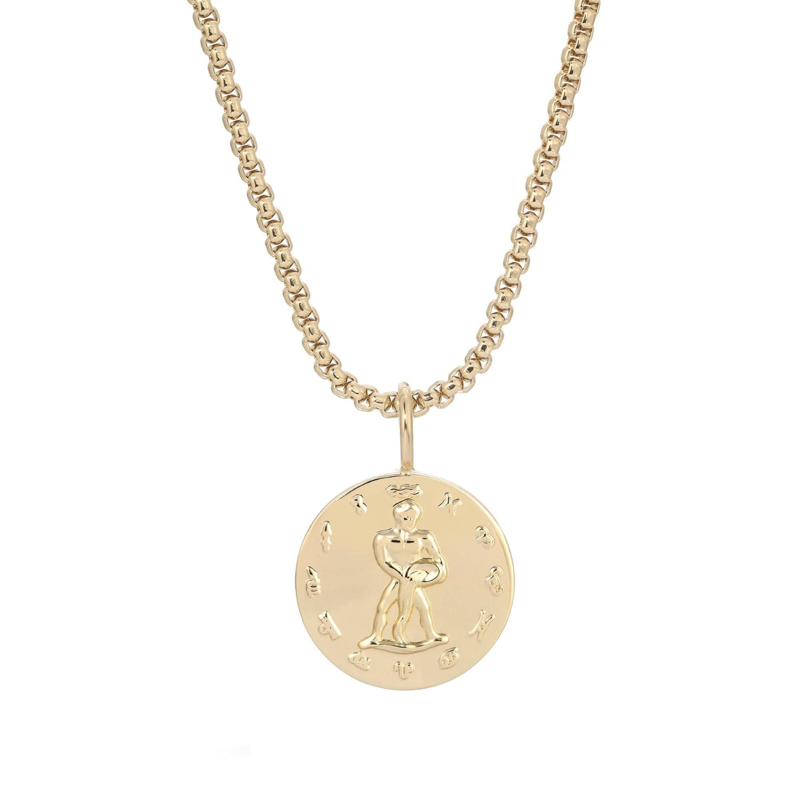 Zodiac Pendant & Thin Box Chain Necklace by eklexic jewelry