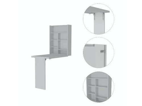 Load image into Gallery viewer, Dalton Foldable Desk, One Shelf With Divisions by FM FURNITURE
