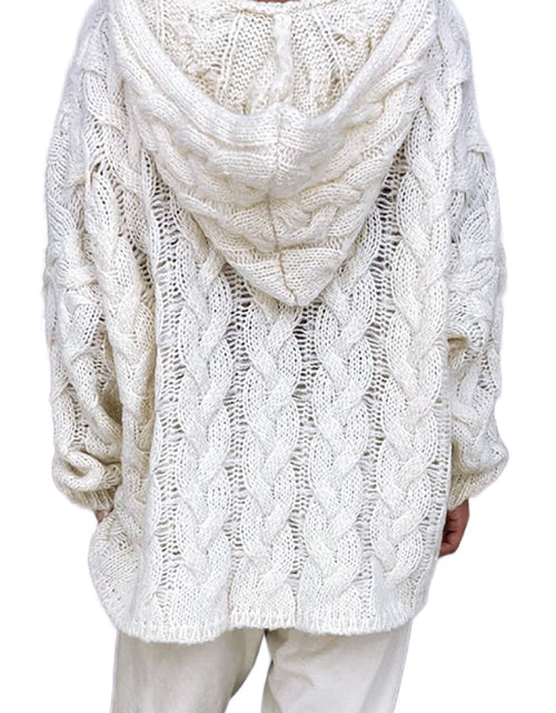 Load image into Gallery viewer, Cable-Knit Hooded Sweater
