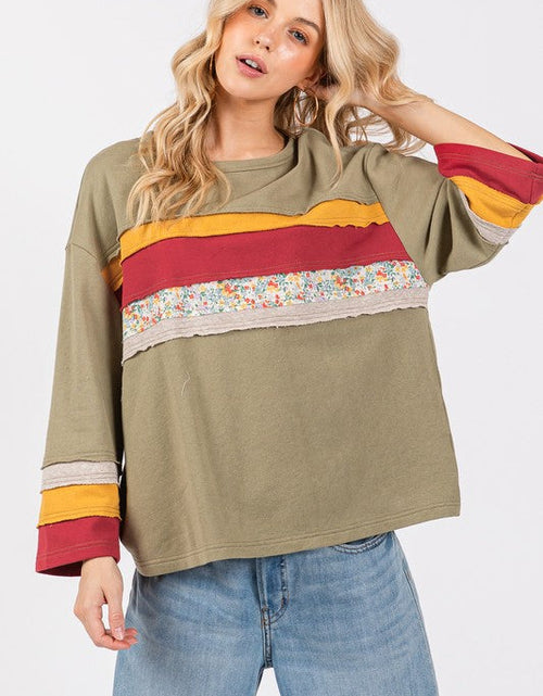 Load image into Gallery viewer, SAGE + FIG French Terry Color Block T-Shirt
