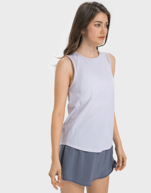 Load image into Gallery viewer, Millennia Cutout Back Round Neck Active Tank

