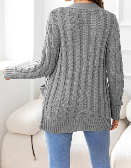 Load image into Gallery viewer, Button Down Cable-Knit Cardigan

