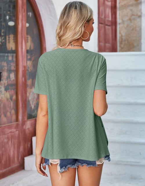 Load image into Gallery viewer, Eyelet Open Front Short Sleeve Cover Up
