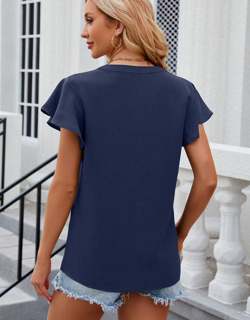 Load image into Gallery viewer, Notched Cap Sleeve T-Shirt
