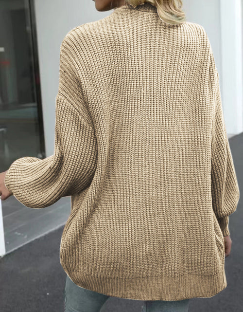 Load image into Gallery viewer, Drop Shoulder Balloon Sleeve Cardigan
