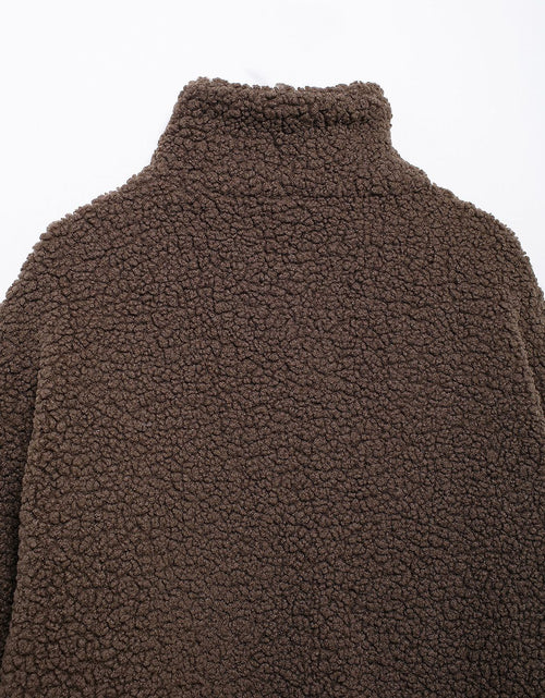 Load image into Gallery viewer, Zip Up Turtleneck Long Sleeve Plush Jacket
