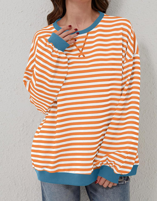 Load image into Gallery viewer, Lovelet Contrast Striped Long Sleeve Sweatshirt
