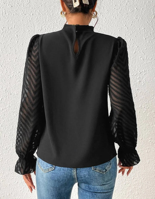 Load image into Gallery viewer, Mock Neck Flounce Sleeve Blouse
