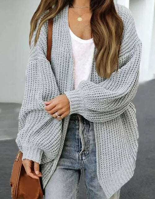 Load image into Gallery viewer, Drop Shoulder Balloon Sleeve Cardigan
