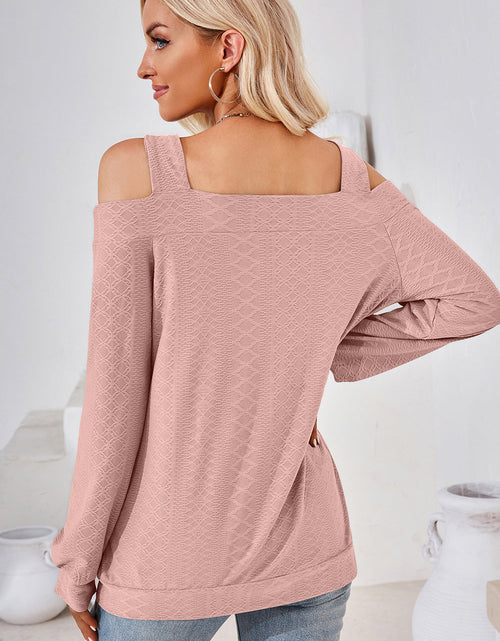 Load image into Gallery viewer, Cutout Square Neck Cold Shoulder T-Shirt
