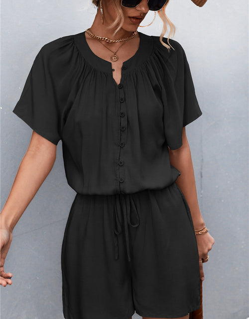 Load image into Gallery viewer, Buttoned Gather Detail Romper
