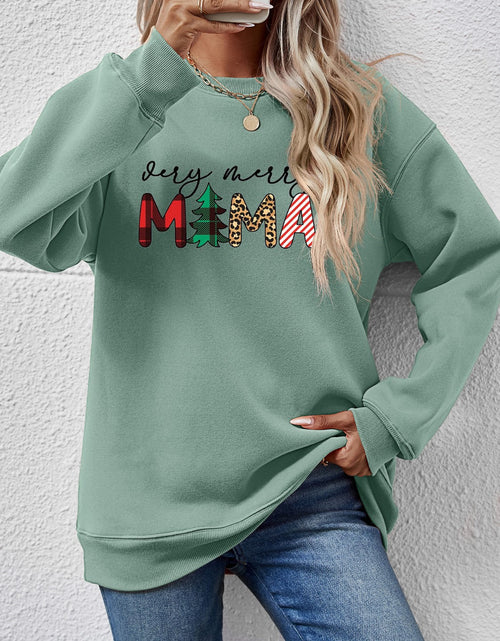 Load image into Gallery viewer, Letter Graphic Round Neck Long Sleeve Sweatshirt
