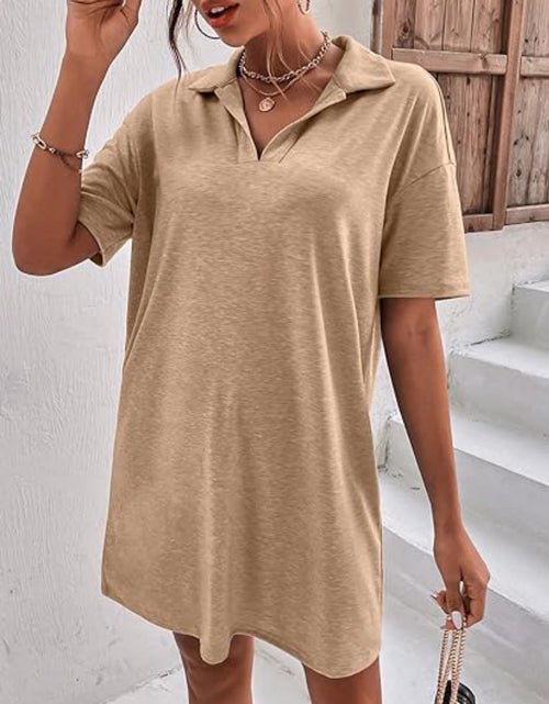 Load image into Gallery viewer, Johnny Collar Short Sleeve Polo Dress
