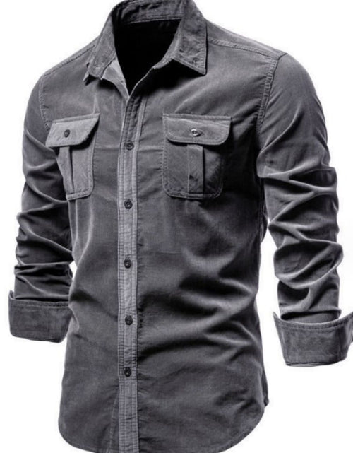 Load image into Gallery viewer, Men's Full Size Collared Neck Button Down Shirt with Chest Pockets Plus Size
