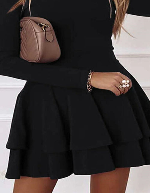 Load image into Gallery viewer, Plus Size Layered V-Neck Long Sleeve Mini Dress
