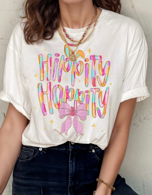 Load image into Gallery viewer, HIPPITY HOPPITY Round Neck Short Sleeve T-Shirt
