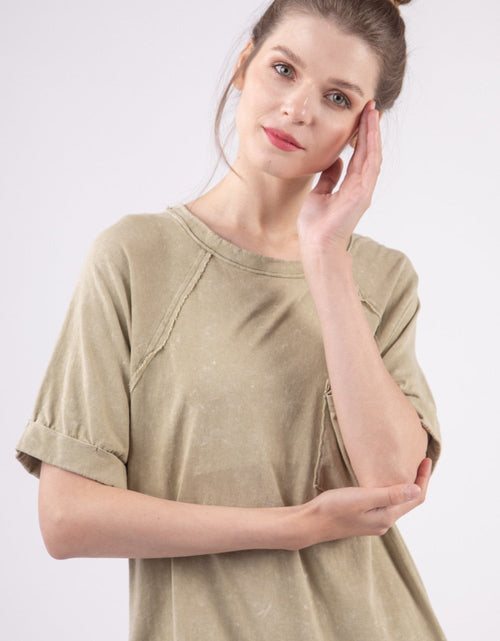 Load image into Gallery viewer, VERY J Washed Round Neck Mini Tee Dress
